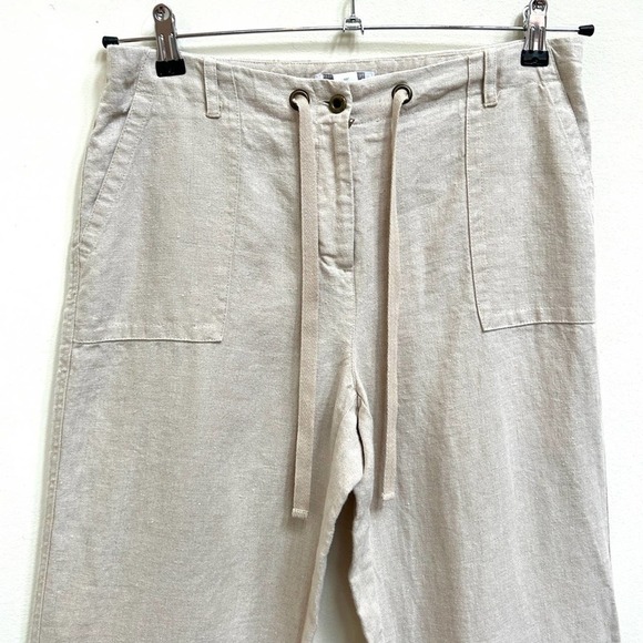 Charter Club Katherine Fit 100% Linen Straight Leg Cream Pants, Size 8 Petite - Picture 3 of 11